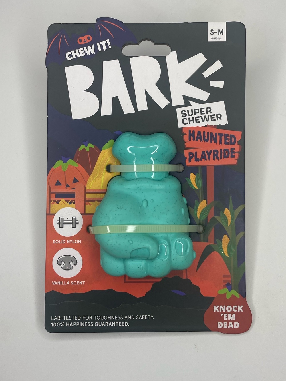 BARK Super Chewer Teal Haunted Playride Dog Chew Toy